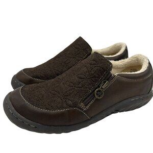JBU By Jambu Womens Crimson Loafers  8W Quilted Brown Casual Comfort Zipper